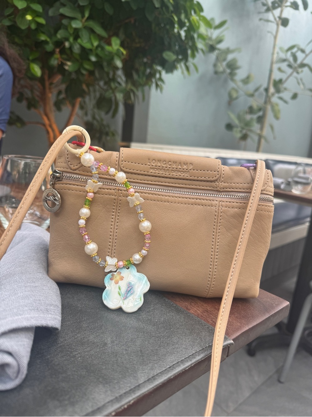 Floral Pearl Bag Charm